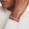 Imber tennisarmband met ronde slijpvorm, wit, gerhodineerd Imber tennisarmband met ronde slijpvorm, wit, gerhodineerd