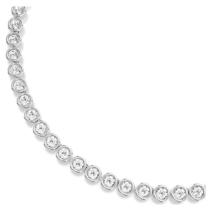 Imber tennisketting met ronde slijpvorm, wit, gerhodineerd Imber tennisketting met ronde slijpvorm, wit, gerhodineerd