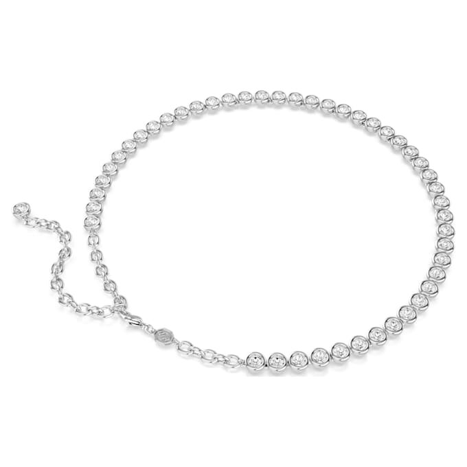 Imber tennisketting met ronde slijpvorm, wit, gerhodineerd Imber tennisketting met ronde slijpvorm, wit, gerhodineerd