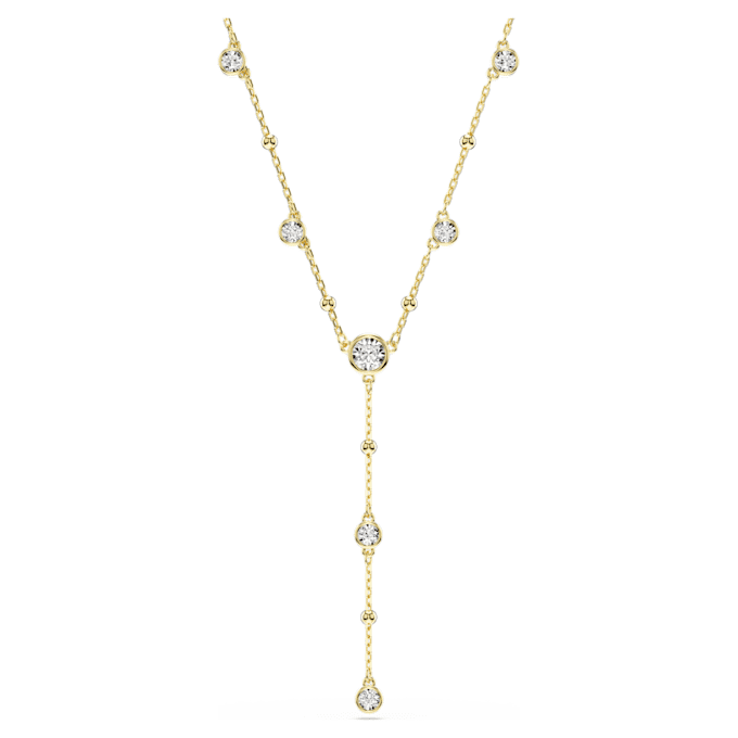 Imber Y-ketting, ronde slijpvorm, wit, verguld Imber Y-ketting, ronde slijpvorm, wit, verguld