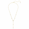 Imber Y-ketting, ronde slijpvorm, wit, verguld Imber Y-ketting, ronde slijpvorm, wit, verguld
