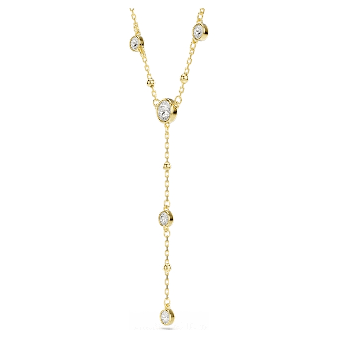 Imber Y-ketting, ronde slijpvorm, wit, verguld Imber Y-ketting, ronde slijpvorm, wit, verguld
