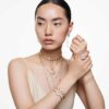 Imber Y-ketting, ronde slijpvorm, wit, verguld Imber Y-ketting, ronde slijpvorm, wit, verguld