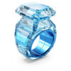 Lucent cocktailring met achthoekige slijpvorm, blauw Lucent cocktailring met achthoekige slijpvorm, blauw