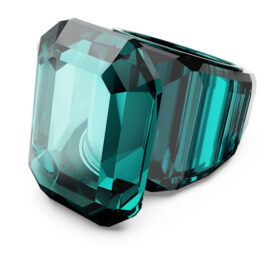 Lucent cocktailring met achthoekige slijpvorm, groen