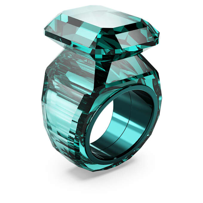 Lucent cocktailring met achthoekige slijpvorm, groen Lucent cocktailring met achthoekige slijpvorm, groen