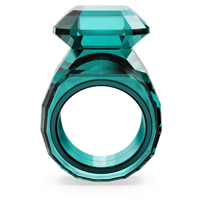 Lucent cocktailring met achthoekige slijpvorm, groen Lucent cocktailring met achthoekige slijpvorm, groen