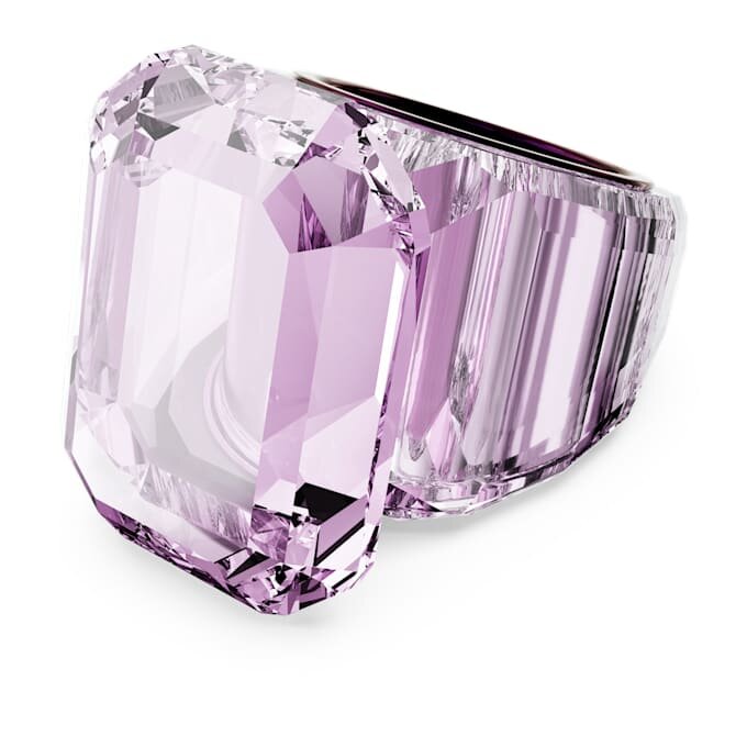 Lucent cocktailring met achthoekige slijpvorm, roze Lucent cocktailring met achthoekige slijpvorm, roze