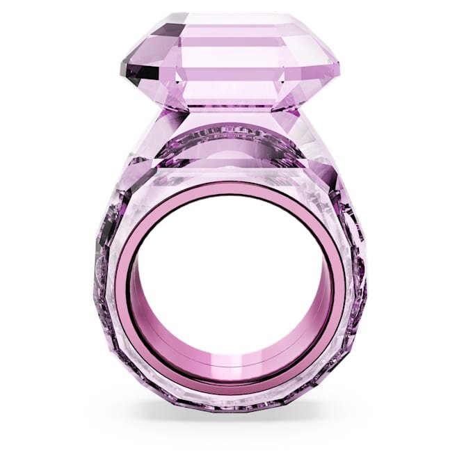 Lucent cocktailring met achthoekige slijpvorm, roze Lucent cocktailring met achthoekige slijpvorm, roze