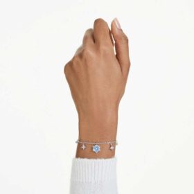 Magische armband met sneeuwvlok, blauw, gerhodineerd Magische armband met sneeuwvlok, blauw, gerhodineerd