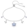 Magische armband met sneeuwvlok, blauw, gerhodineerd