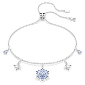 Magische armband met sneeuwvlok, blauw, gerhodineerd Magische armband met sneeuwvlok, blauw, gerhodineerd