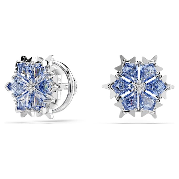 Magische oorbellen Sneeuwvlok, Blauw, gerhodineerd Magische oorbellen Sneeuwvlok, Blauw, gerhodineerd