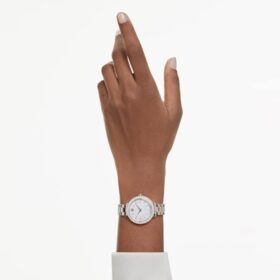 Matrix 3-Link horloge, Swiss Made, metalen armband, goudkleurig, champagnekleurige afwerking