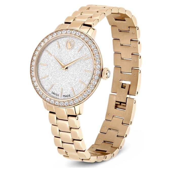 Matrix 3-Link horloge, Swiss Made, metalen armband, goudkleurig, champagnekleurige afwerking Matrix 3-Link horloge, Swiss Made, metalen armband, goudkleurig, champagnekleurige afwerking