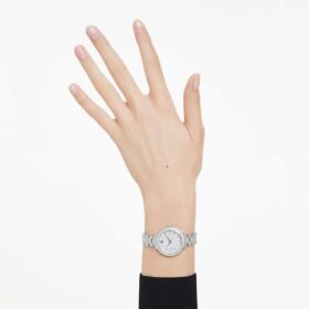 Matrix 3-Link horloge, Swiss Made, metalen armband, zilverkleurig, roestvrij staal