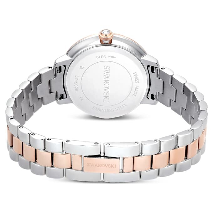 Matrix 3-Link horloge, Swiss Made, metalen armband, zilverkleurig, roségoudkleurige afwerking Matrix 3-Link horloge, Swiss Made, metalen armband, zilverkleurig, roségoudkleurige afwerking