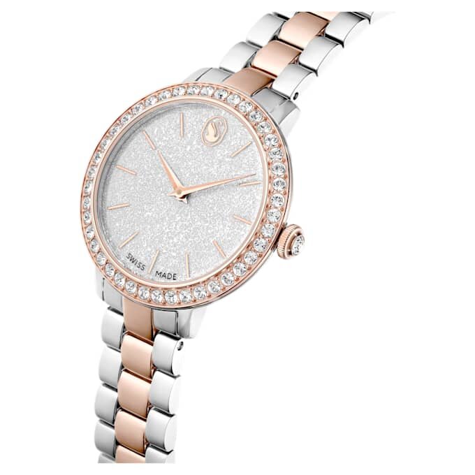 Matrix 3-Link horloge, Swiss Made, metalen armband, zilverkleurig, roségoudkleurige afwerking Matrix 3-Link horloge, Swiss Made, metalen armband, zilverkleurig, roségoudkleurige afwerking
