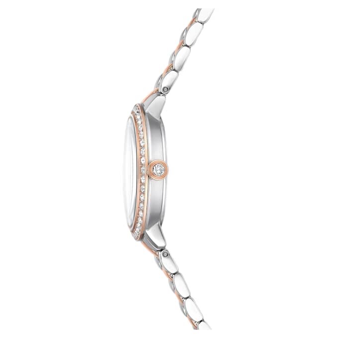 Matrix 3-Link horloge, Swiss Made, metalen armband, zilverkleurig, roségoudkleurige afwerking Matrix 3-Link horloge, Swiss Made, metalen armband, zilverkleurig, roségoudkleurige afwerking