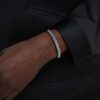 Matrix-armband met baguette-slijpsel, achthoekige vorm, grijs, gerutheniumd Matrix-armband met baguette-slijpsel, achthoekige vorm, grijs, gerutheniumd