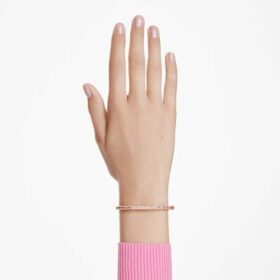 Matrix-armband met baguette-slijpsel, achthoekige vorm, roze, verguld