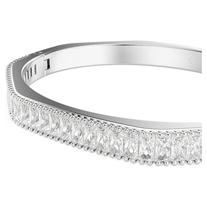 Matrix-armband met baguette-slijpsel, achthoekige vorm, wit, gerhodineerd Matrix-armband met baguette-slijpsel, achthoekige vorm, wit, gerhodineerd