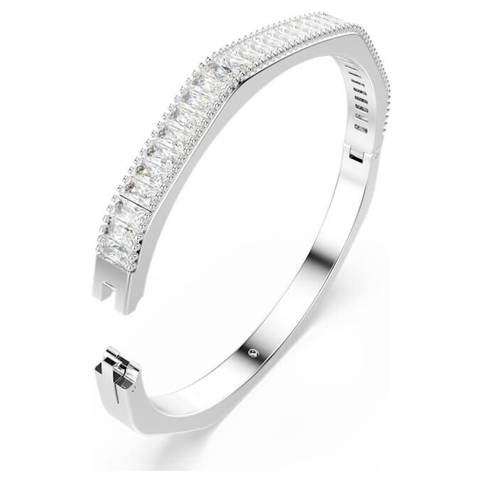 Matrix-armband met baguette-slijpsel, achthoekige vorm, wit, gerhodineerd Matrix-armband met baguette-slijpsel, achthoekige vorm, wit, gerhodineerd