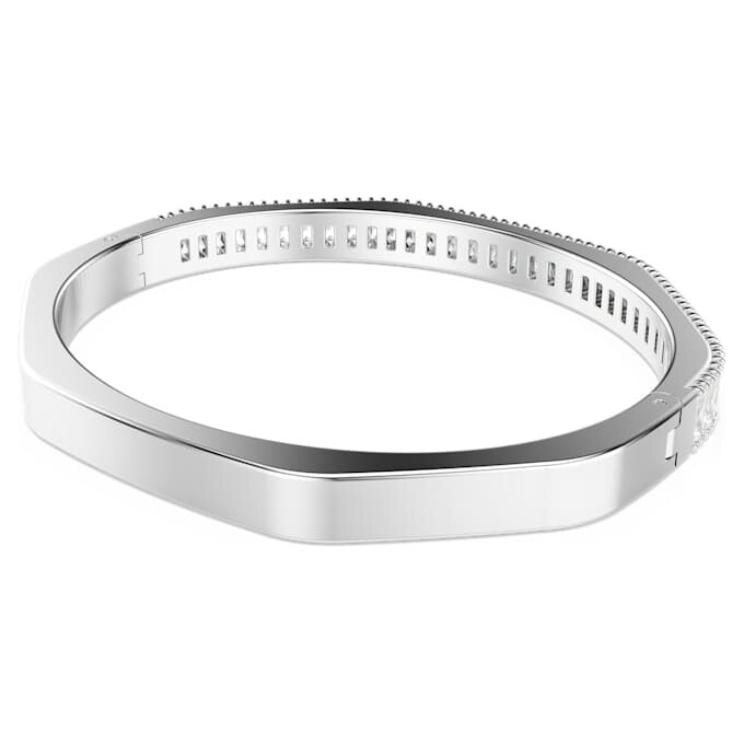 Matrix-armband met baguette-slijpsel, achthoekige vorm, wit, gerhodineerd Matrix-armband met baguette-slijpsel, achthoekige vorm, wit, gerhodineerd