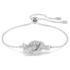 Matrix-armband met baguette-slijpsel, knoop, wit, gerhodineerd Matrix-armband met baguette-slijpsel, knoop, wit, gerhodineerd