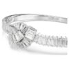 Matrix-armband met baguette-slijpsel, knoop, wit, gerhodineerd Matrix-armband met baguette-slijpsel, knoop, wit, gerhodineerd