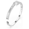 Matrix-armband met baguette-slijpsel, knoop, wit, gerhodineerd Matrix-armband met baguette-slijpsel, knoop, wit, gerhodineerd