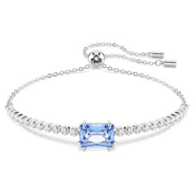 Matrix-armband met gemengde slijpvormen, blauw, gerhodineerd Matrix-armband met gemengde slijpvormen, blauw, gerhodineerd