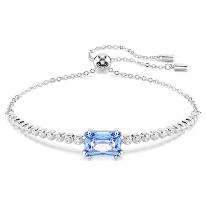 Matrix-armband met gemengde slijpvormen, blauw, gerhodineerd Matrix-armband met gemengde slijpvormen, blauw, gerhodineerd