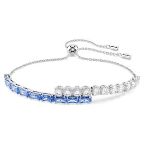 Matrix-armband met gemengde slijpvormen, blauw, gerhodineerd Matrix-armband met gemengde slijpvormen, blauw, gerhodineerd