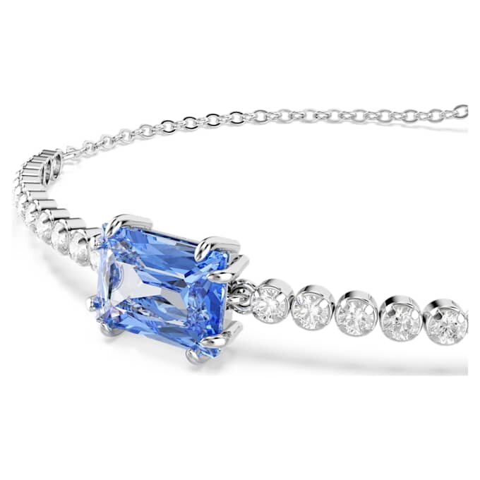Matrix-armband met gemengde slijpvormen, blauw, gerhodineerd Matrix-armband met gemengde slijpvormen, blauw, gerhodineerd
