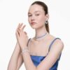 Matrix-armband met gemengde slijpvormen, blauw, gerhodineerd Matrix-armband met gemengde slijpvormen, blauw, gerhodineerd