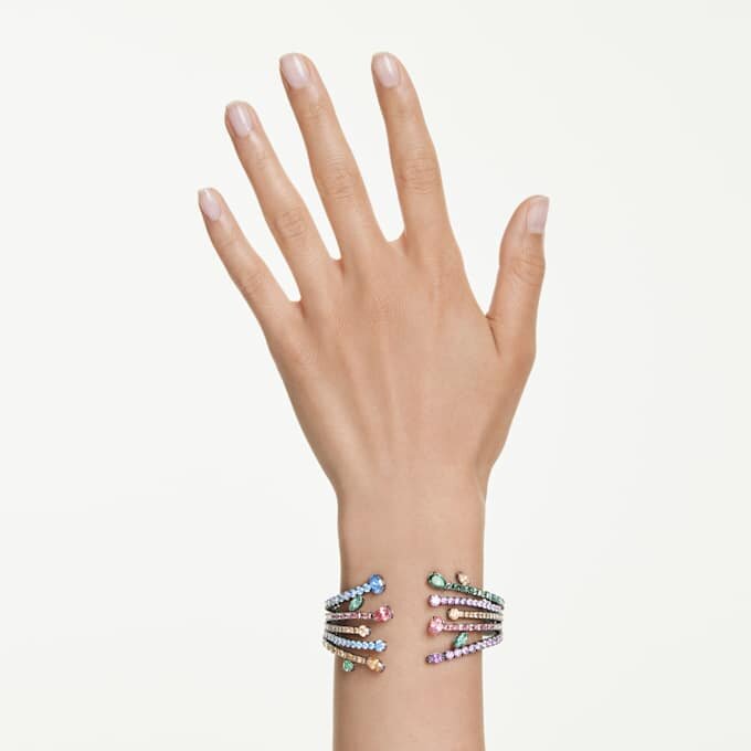 Matrix-armband met gemengde slijpvormen, boeket, veelkleurig, gerutheniumde Matrix-armband met gemengde slijpvormen, boeket, veelkleurig, gerutheniumde