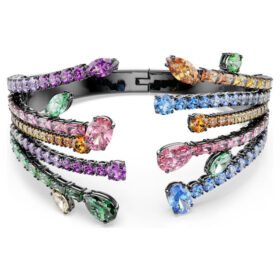 Matrix-armband met gemengde slijpvormen, boeket, veelkleurig, gerutheniumde Matrix-armband met gemengde slijpvormen, boeket, veelkleurig, gerutheniumde