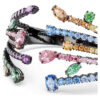 Matrix-armband met gemengde slijpvormen, boeket, veelkleurig, gerutheniumde Matrix-armband met gemengde slijpvormen, boeket, veelkleurig, gerutheniumde