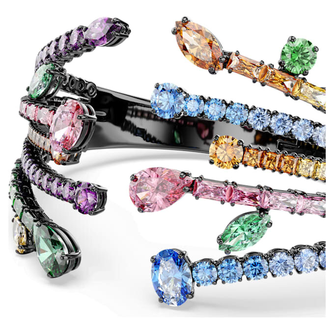 Matrix-armband met gemengde slijpvormen, boeket, veelkleurig, gerutheniumde Matrix-armband met gemengde slijpvormen, boeket, veelkleurig, gerutheniumde