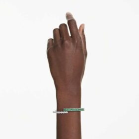 Matrix-armband met gemengde slijpvormen, groen, gerhodineerd Matrix-armband met gemengde slijpvormen, groen, gerhodineerd
