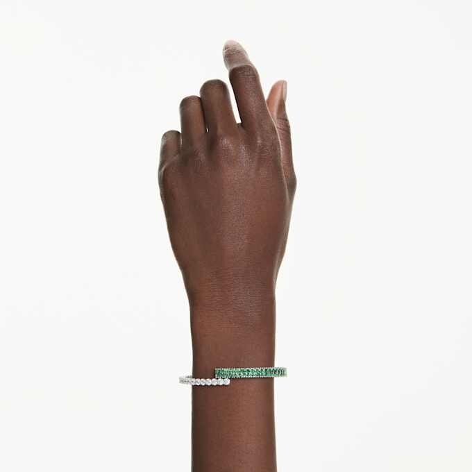 Matrix-armband met gemengde slijpvormen, groen, gerhodineerd Matrix-armband met gemengde slijpvormen, groen, gerhodineerd
