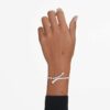 Matrix-armband met gemengde slijpvormen, wit, gerhodineerd