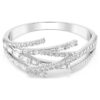 Matrix-armband met gemengde slijpvormen, wit, gerhodineerd