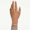 Matrix-armband met gemengde slijpvormen, wit, roségoudkleurig verguld