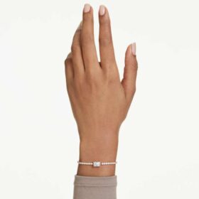 Matrix-armband met gemengde slijpvormen, wit, roségoudkleurig verguld Matrix-armband met gemengde slijpvormen, wit, roségoudkleurig verguld