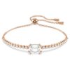 Matrix-armband met gemengde slijpvormen, wit, roségoudkleurig verguld