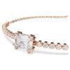 Matrix-armband met gemengde slijpvormen, wit, roségoudkleurig verguld
