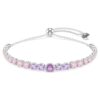 Matrix-armband met kleurverloop van ronde slijpvormen, veelkleurig, gerhodineerd Matrix-armband met kleurverloop van ronde slijpvormen, veelkleurig, gerhodineerd