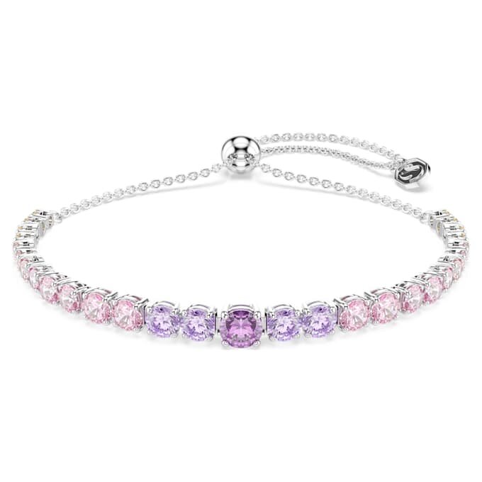Matrix-armband met kleurverloop van ronde slijpvormen, veelkleurig, gerhodineerd Matrix-armband met kleurverloop van ronde slijpvormen, veelkleurig, gerhodineerd